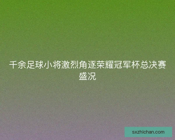 千余足球小将激烈角逐荣耀冠军杯总决赛盛况 千余足球小将激烈角逐荣耀冠军杯总决赛盛况