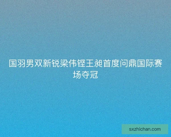 国羽男双新锐梁伟铿王昶首度问鼎国际赛场夺冠 国羽男双新锐梁伟铿王昶首度问鼎国际赛场夺冠