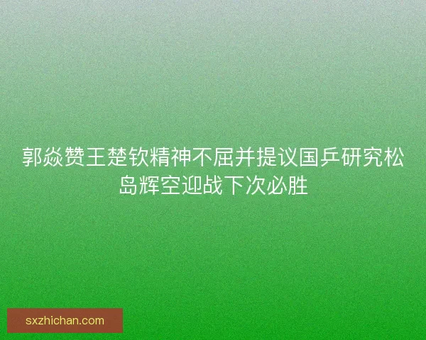 郭焱赞王楚钦精神不屈并提议国乒研究松岛辉空迎战下次必胜